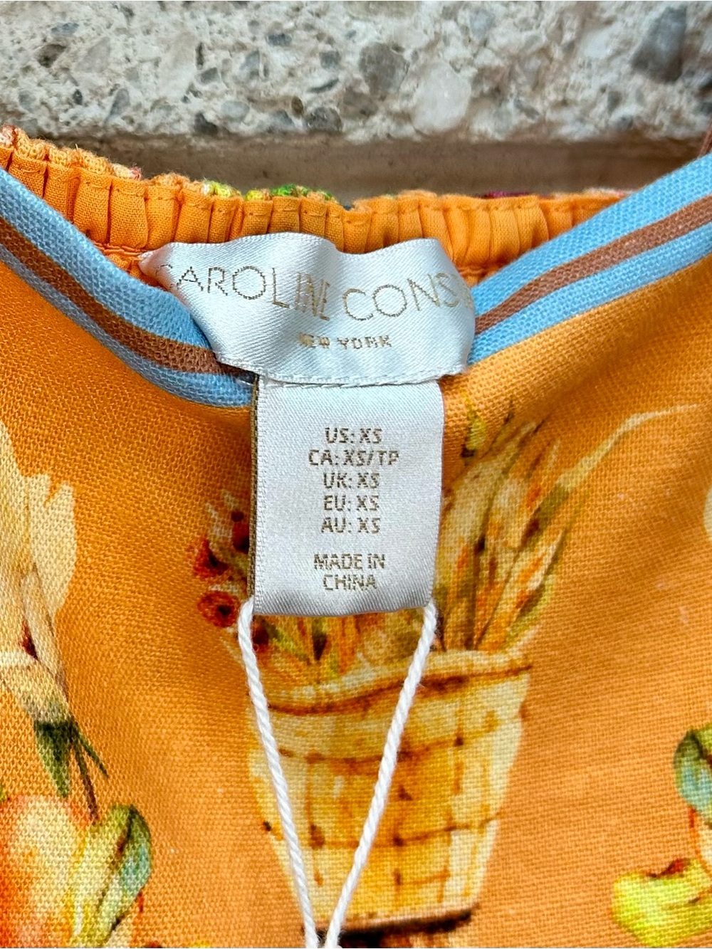 Caroline Constas Orange Floral & Fruit Tie-Shoulder Mini Dress - Picture 5 of 7